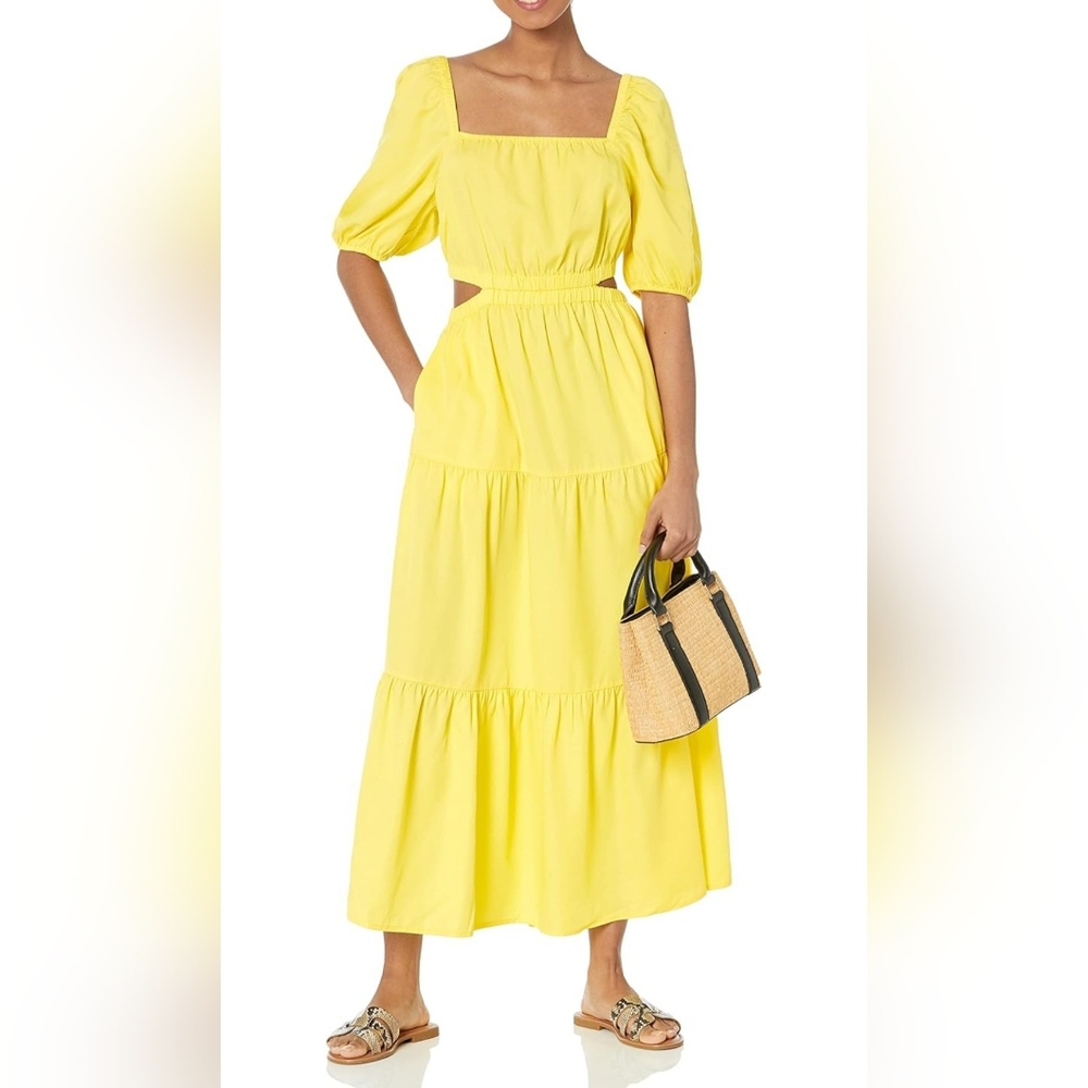NWT - The Drop - Women's "Anaya" Square Neck Cut-Out Tiered Maxi Dress - MEDIUM